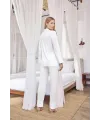 Uzun Kollu Önü Düğmeli Gömlek Yaka Pijama Takımı