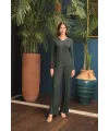 Uzun Kollu Önü Düğmeli V Yaka Pijama Takımı