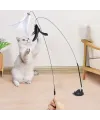 Vantuzlu Tüylü Zilli Olta Kedi Oyuncağı 2 Oltalı