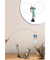 Vantuzlu Tüylü Zilli Olta Kedi Oyuncağı 2 Oltalı