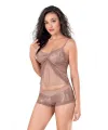 Vizon Jakarlı Babydoll Şort Takımı