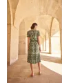 Yaprak Desenli Kısa Kollu Elbise