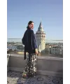 Yaprak Desenli ve Dantelli 3lü Pijama Takımı