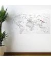 Yazılabilir Dünya Haritası Manyetik Duvar Stickerı 110 x 56 cm