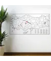 Yazılabilir Türkiye Haritası Manyetik Duvar Stickerı 110 x 56 cm