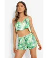 Yeşil Fırfırlı Şortlu Pijama Takımı