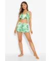 Yeşil Fırfırlı Şortlu Pijama Takımı