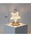 Yıldız Model Kristal LED Masa Lambası – Dokunmatik, 3 Renk Işık Modlu, Şarjlı Mini Dekoratif Gece Lambası