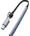 ZR288 7 Port Ads303/D Type-C Usb Metal Usb Hub