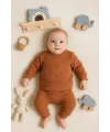 iegiyim™ Bear Gofre Kabartmalı 2li Erkek Bebek Takımı