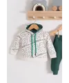 iegiyim™ Çapraz Bears Kapüşonlu % 100 Pamuk Erkek Bebek Takımı