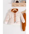 iegiyim™ Çapraz Bears Kapüşonlu % 100 Pamuk Erkek Bebek Takımı