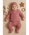 iegiyim™ Cepli Çizgili 5li % 100 Pamuk Hastane Çıkış Seti