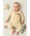 iegiyim™ Çizgili Kumaş % 100 Pamuk 2li Unisex Takım