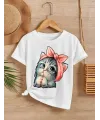Çocuk Unisex Baskılı T-Shirt - Beyaz
