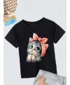 Çocuk Unisex Baskılı T-Shirt - Siyah