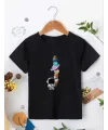 Çocuk Unisex Baskılı T-Shirt - Siyah