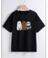 Çocuk Unisex Baskılı T-Shirt - Siyah