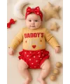 iegiyim™ Daddys Girl Bandanalı Kız Bebek Takımı