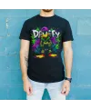 Daffy Duck Graffiti Baskılı Unisex Siyah Tişört - 24/1 Penye Pamuklu