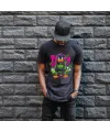 Daffy Duck Graffiti Baskılı Unisex Siyah Tişört - 24/1 Penye Pamuklu