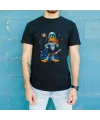 Duck Dodgers Uzay Baskılı Unisex Siyah Oversize Tişört - 24/1 Penye