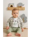 iegiyim™ Elma Desenli Ceketli 3lü Kız Bebek Takımı