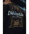 Erkek 3 iplik Pamuklu Bisiklet Yaka Baskılı SweatShirt - Siyah