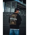 Erkek 3 iplik Pamuklu Bisiklet Yaka Baskılı SweatShirt - Siyah