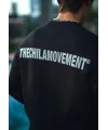Erkek 3 iplik Pamuklu Bisiklet Yaka Oversize Baskılı SweatShirt - Siyah