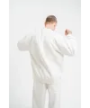 ERKEK 3 İplik Pamuklu Bisiklet Yaka Yıkamalı SweatShirt - Beyaz