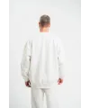 ERKEK 3 İplik Pamuklu Bisiklet Yaka Yıkamalı SweatShirt - Beyaz