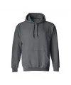 Erkek 3 İplik Pamuklu Kapüşonlu Cepli Oversize Hoodie Sweatshirt - Füme