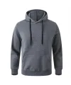 Erkek 3 İplik Pamuklu Kapüşonlu Cepli Oversize Hoodie Sweatshirt - Füme