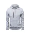 Erkek 3 İplik Pamuklu Kapüşonlu Cepli Oversize Hoodie Sweatshirt - Gri