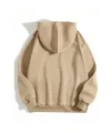 Erkek 3 İplik Pamuklu Kapüşonlu Kanguru Cepli Sweatshirt Hoodie -  Bej