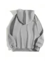 Erkek 3 İplik Pamuklu Kapüşonlu Kanguru Cepli Sweatshirt Hoodie - Boyalı Gri