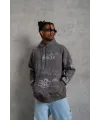 Erkek 3 İplik Pamuklu Kapüşonlu Kanguru Cepli Sweatshirt Hoodie -  Gri