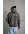 Erkek 3 İplik Pamuklu Kapüşonlu Kanguru Cepli Sweatshirt Hoodie -  Gri