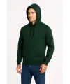 Erkek 3 İplik Pamuklu Kapüşonlu Kanguru Cepli SweatShirt hoodie - Haki