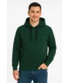 Erkek 3 İplik Pamuklu Kapüşonlu Kanguru Cepli SweatShirt hoodie - Haki