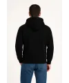 Erkek 3 İplik Pamuklu Kapüşonlu Kanguru Cepli SweatShirt hoodie - Siyah
