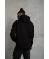 Erkek 3 İplik Pamuklu Kapüşonlu Kanguru Cepli Sweatshirt Hoodie -  Siyah
