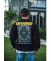 Erkek 3 iplik pamuklu Kışlık Bisiklet Yaka Baskılı SweatShirt - Siyah