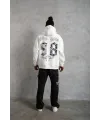 Erkek 98 Baskılı Kapşonlu 3 iplik pamuklu Sweatshirt hoodie - Beyaz