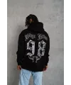 Erkek 98 Baskılı Kapüşonlu 3 iplik pamuklu hoodie Sweatshirt - Siyah