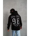 Erkek 98 Baskılı Kapüşonlu 3 iplik pamuklu hoodie Sweatshirt - Siyah