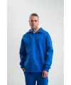 Erkek Açık Yakalı Oversize 3 İplik Pamuklu Sweatshirt - Mavii