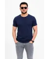 Erkek Basic Tişört Bisiklet Yaka Kısa Kol Günlük Yazlık Slim fit T-Shirt - Lacivert