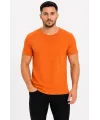 Erkek Basic Tişört Bisiklet Yaka Kısa Kol Günlük Yazlık Slim fit T-Shirt - Turuncu